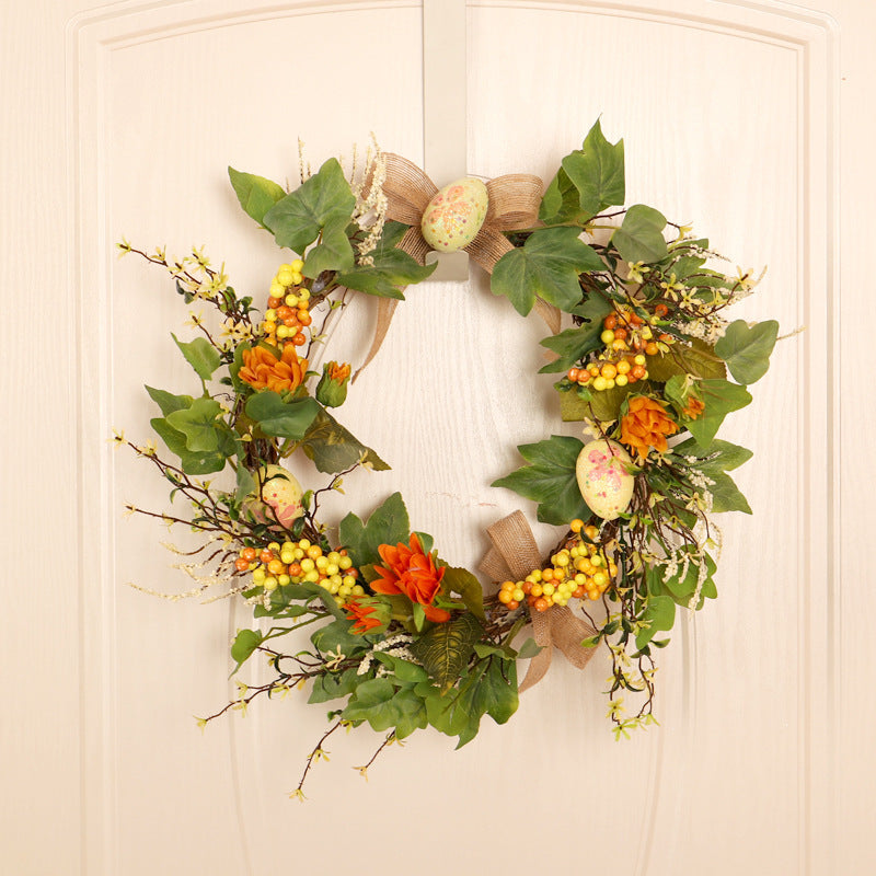 Decorative Easter Egg Wreath 40cm Flower Home Decor Holiday Wreath