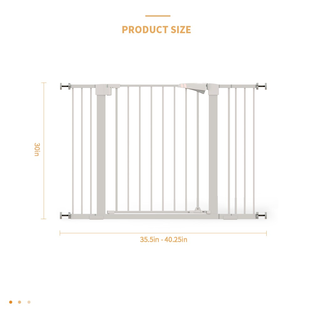 White Child Safety Gate for Baby Door Barrier with Extensions - Baby & Pet Gate