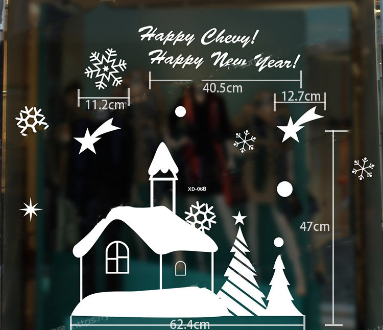 Festive Glass Window Stickers for Holiday Decor - Christmas Festival Decorations