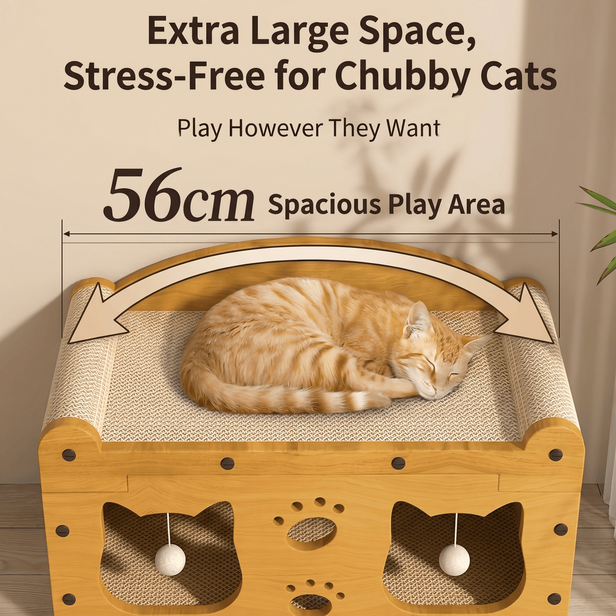 Multi-Style Double-Layer Cat House & Bed with Corrugated Cardboard, Interactive Toys & Ergonomic Support