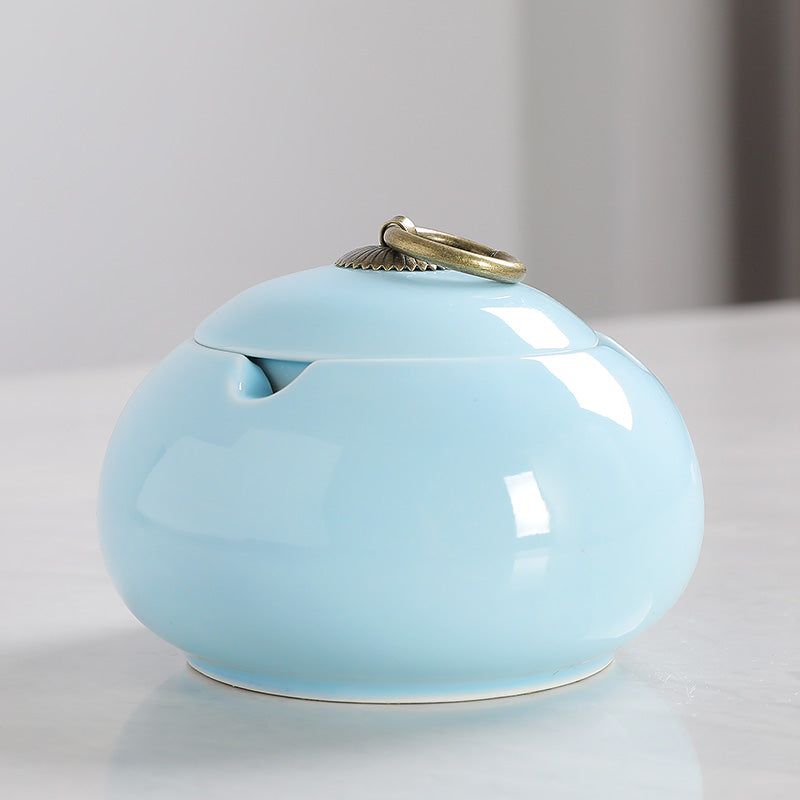 Ceramic Windproof Ashtray with Cover - Multiple Colors for Home & Garden