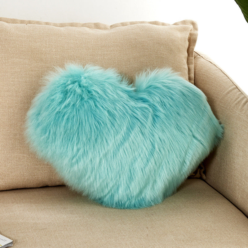 Heart Shaped Plush Cushion Cover European Style All Colors 40x50cm