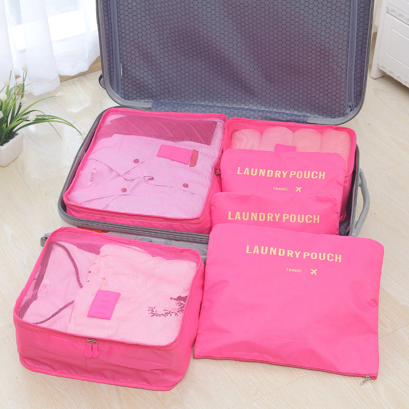 Six-Piece Travel Storage Bags Set - Organize Luggage & Clothing