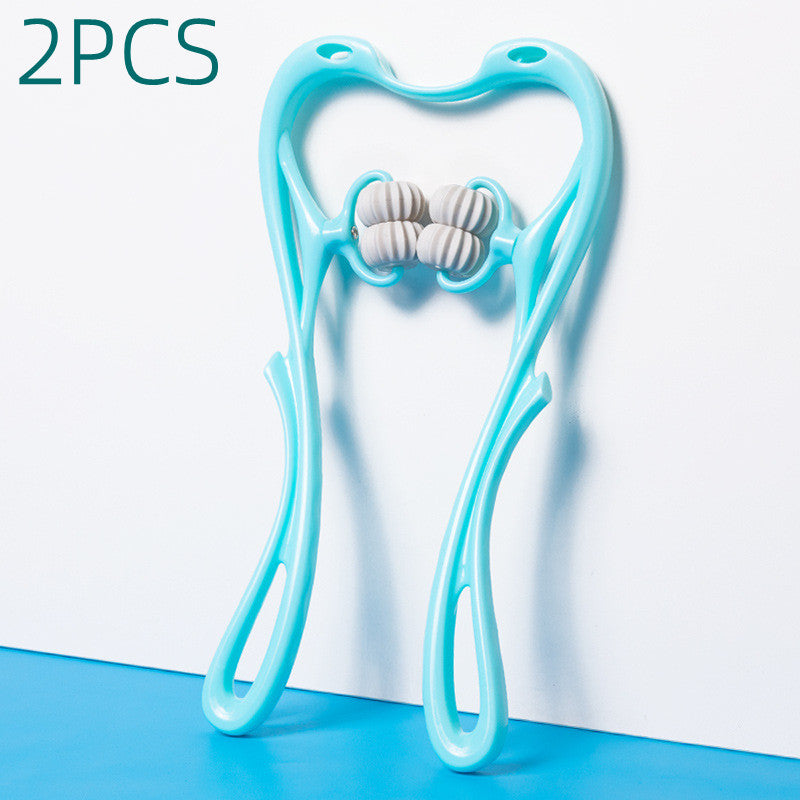 Manual 6-Roller Cervical Neck Massager - Deep Tissue Trigger Point Relief
