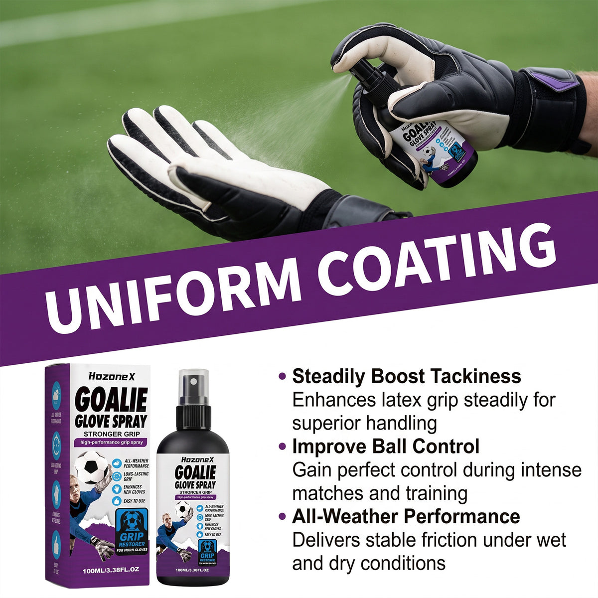 Goalkeeper Glove Spray 100ml - Grip Enhancement