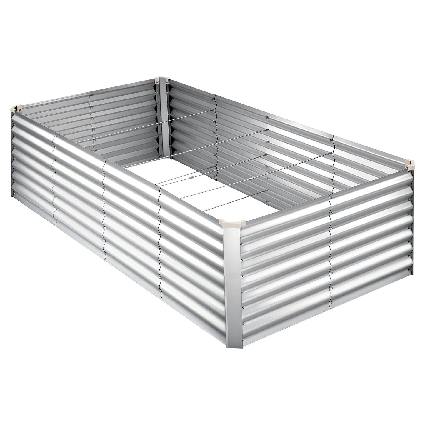 Galvanized Raised Garden Bed 8x4x2 ft Outdoor Metal Planter Box Kit - Rustproof