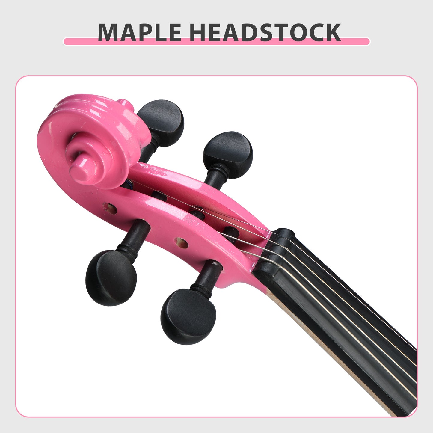 Electric Silent Violin with Case - 4/4 Size, Pink
