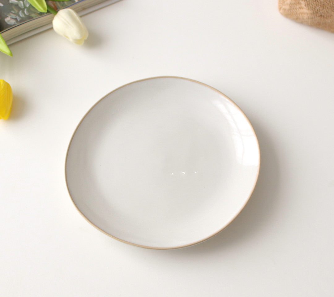 Ceramic Dinner Plate - Round Porcelain Tableware for Kitchen & Dining - Multiple Styles