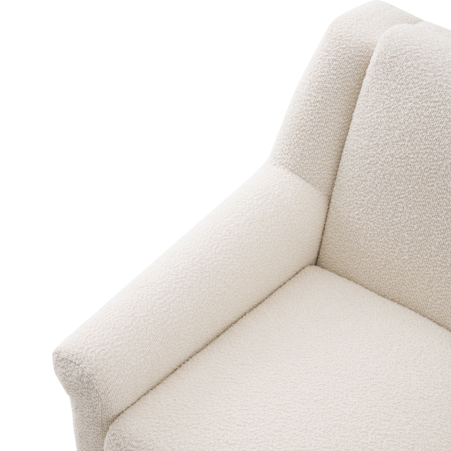 Beige Modern Accent Chair with Flared Arms - Upholstered Lounge Chair