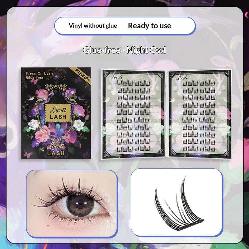Self-Adhesive False Eyelashes 200 Clusters Black Tipped - Multiple Styles