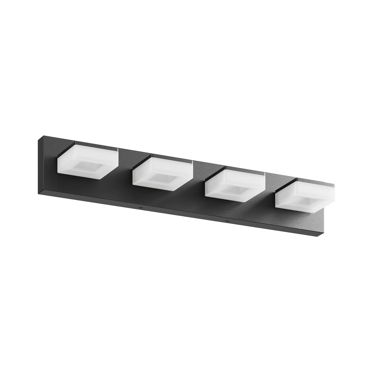 LED Bathroom Vanity Light Fixture - 4-Light Matte Black, 25-Inch