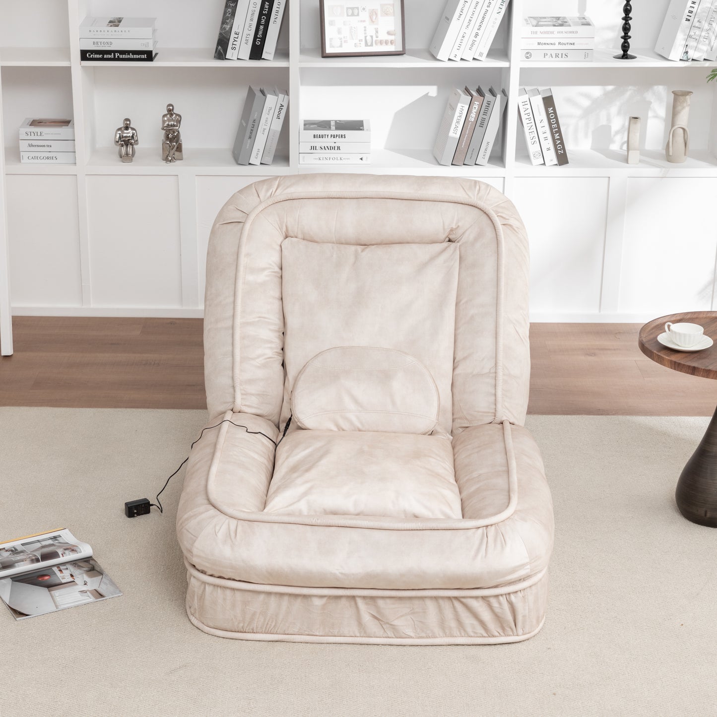 Multi-Position Pet Lounge Sofa with Massage Pillow - Beige