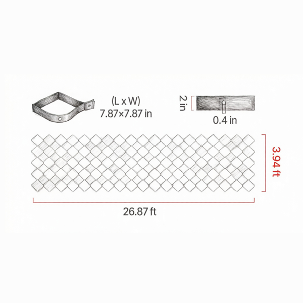 Permeable Gravel Grid Driveway Stabilizer for Garden, Patio & RV Parking - 26.87 x 3.94 ft