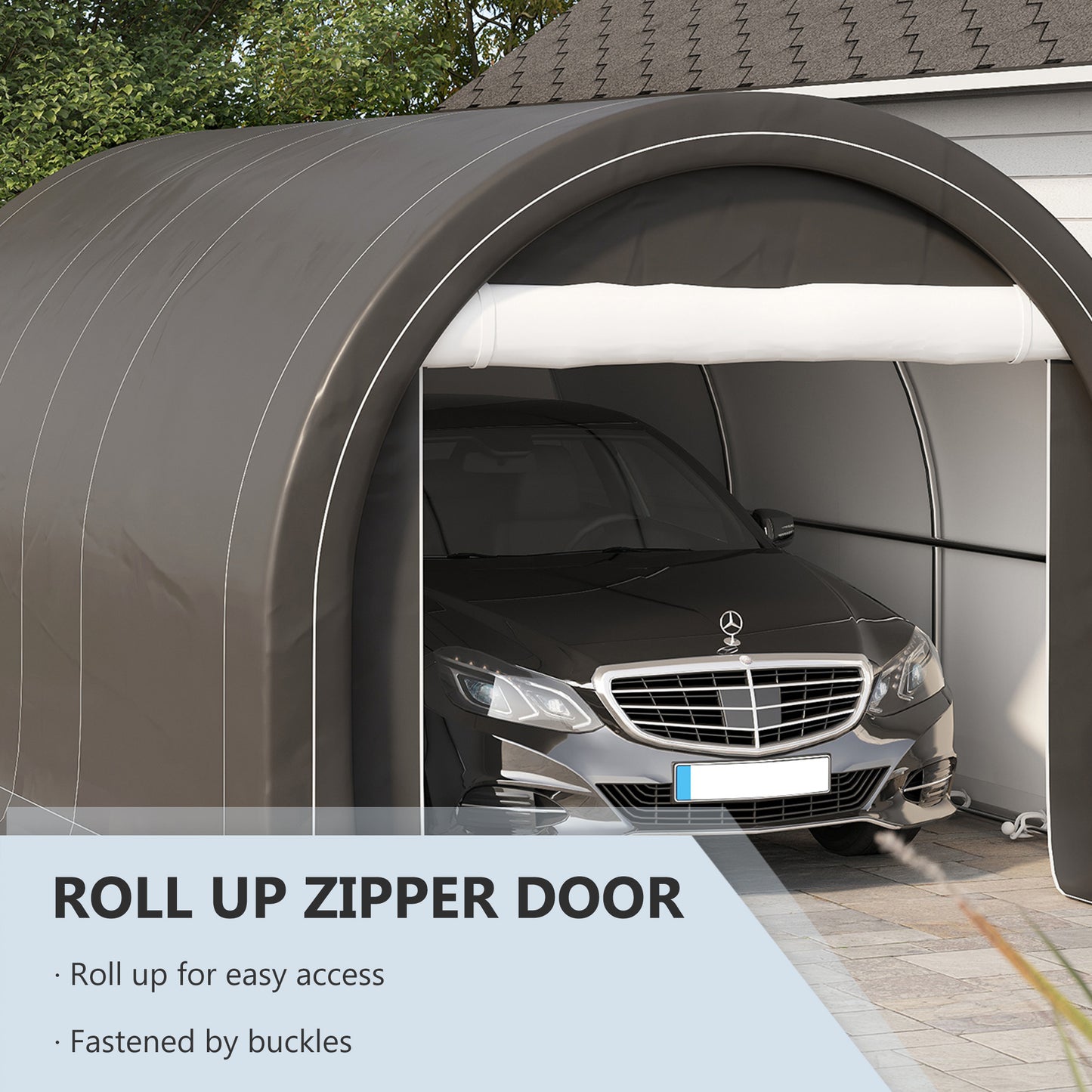 Heavy Duty Portable Carport Canopy - 10 x 16 ft, Gray