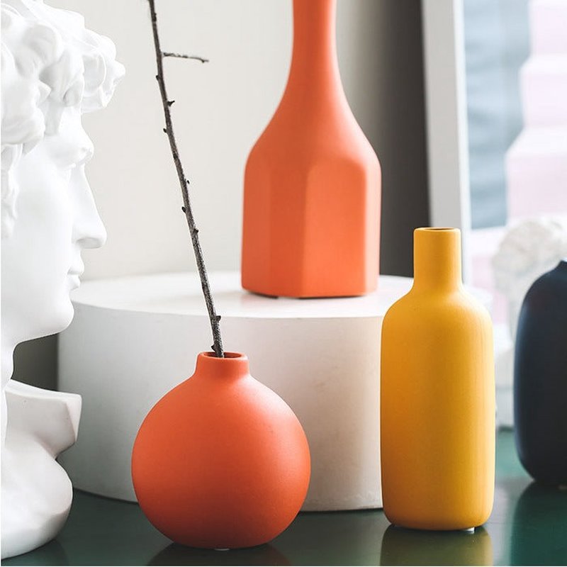 Nordic Style Ceramic Vase - Morandi Tones, Creative Home Decor