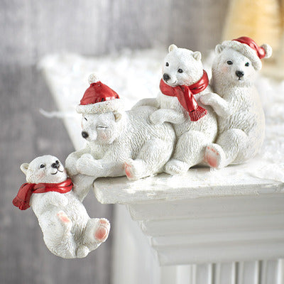 Christmas Resin Ornaments Indoor Decor Set - Festive Holiday Decorations