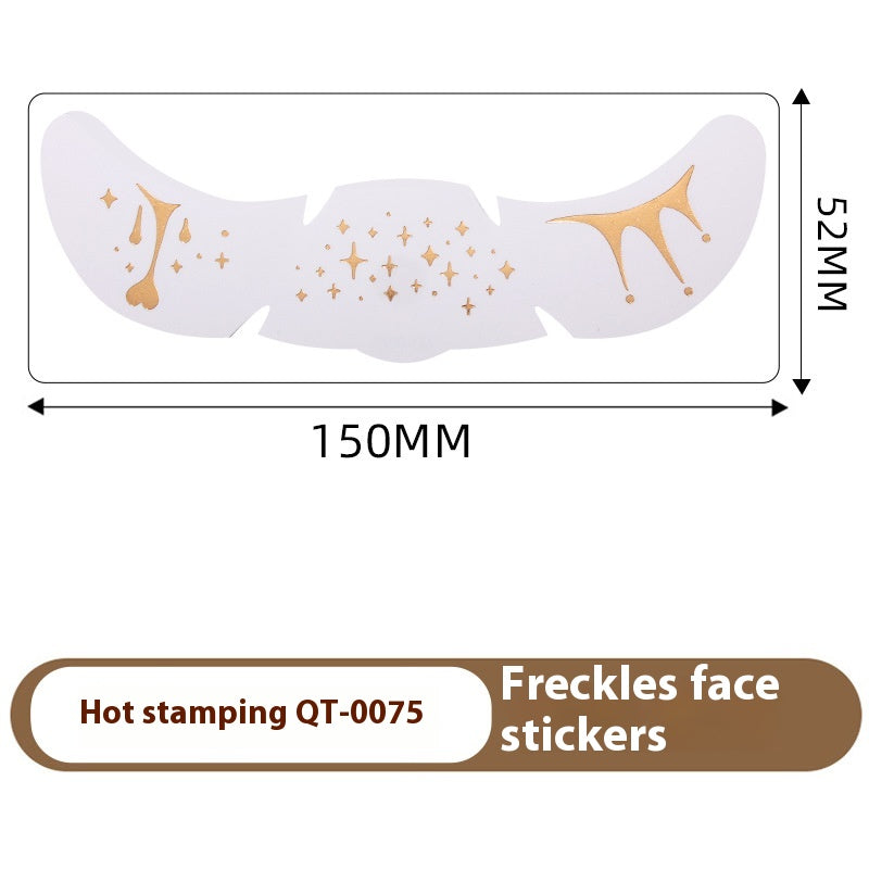 Freckle Tattoo Stickers Gold and Silver - Facial Skin Decor, 150x52mm, 1 or 6 Pcs