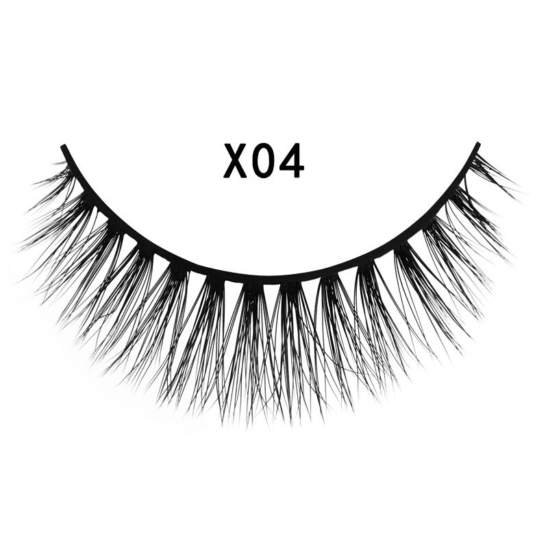 3D Mink Hair False Eyelashes 3 Pairs - Natural Cross Style, Handmade