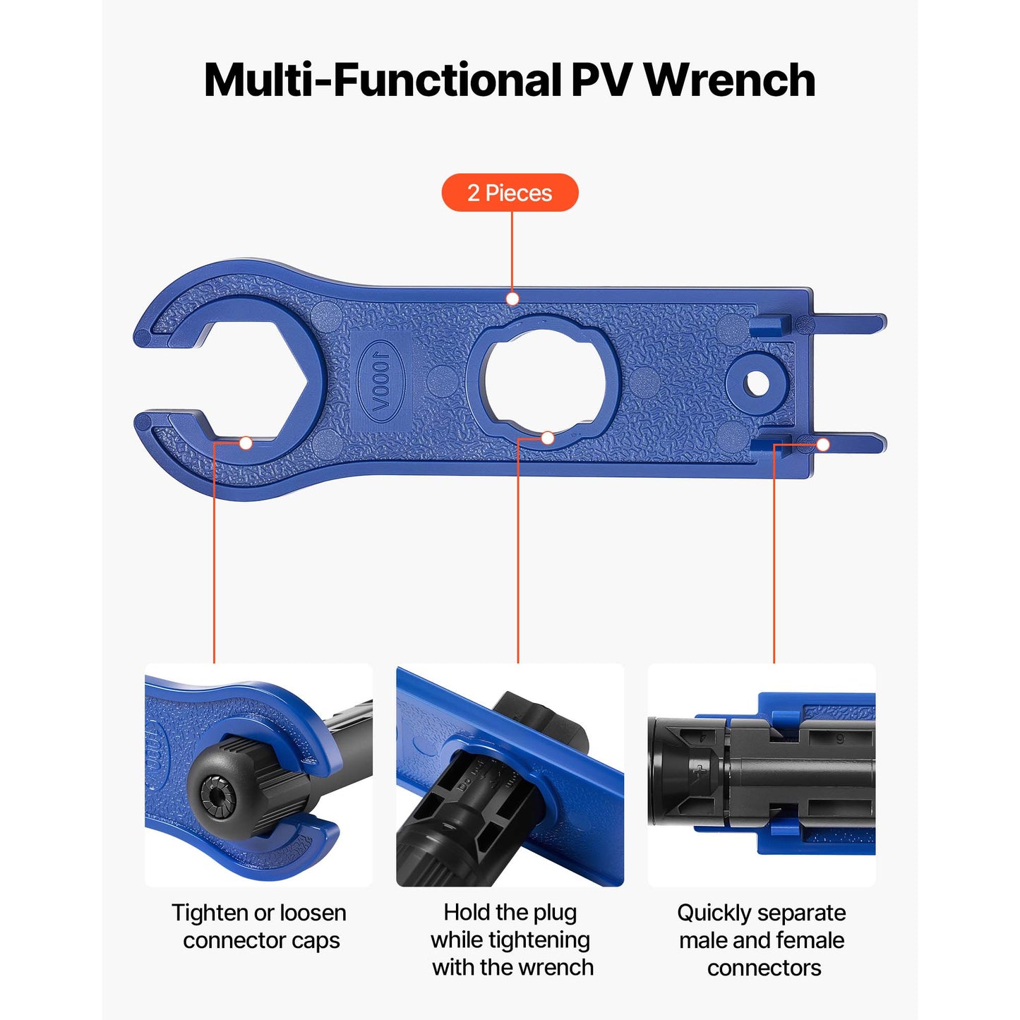 Solar Connector Crimping Tool Kit with 10 Pairs Connectors and Storage Case - Ratcheting AWG 14-10
