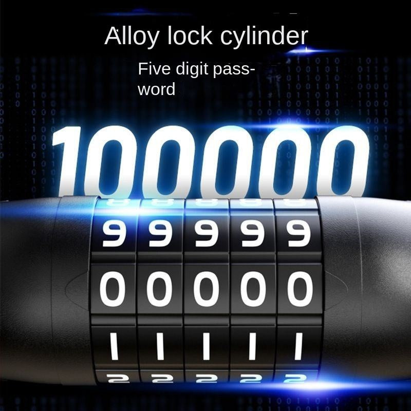 5-Digit Combination Heavy Duty Bike Chain Lock - Black