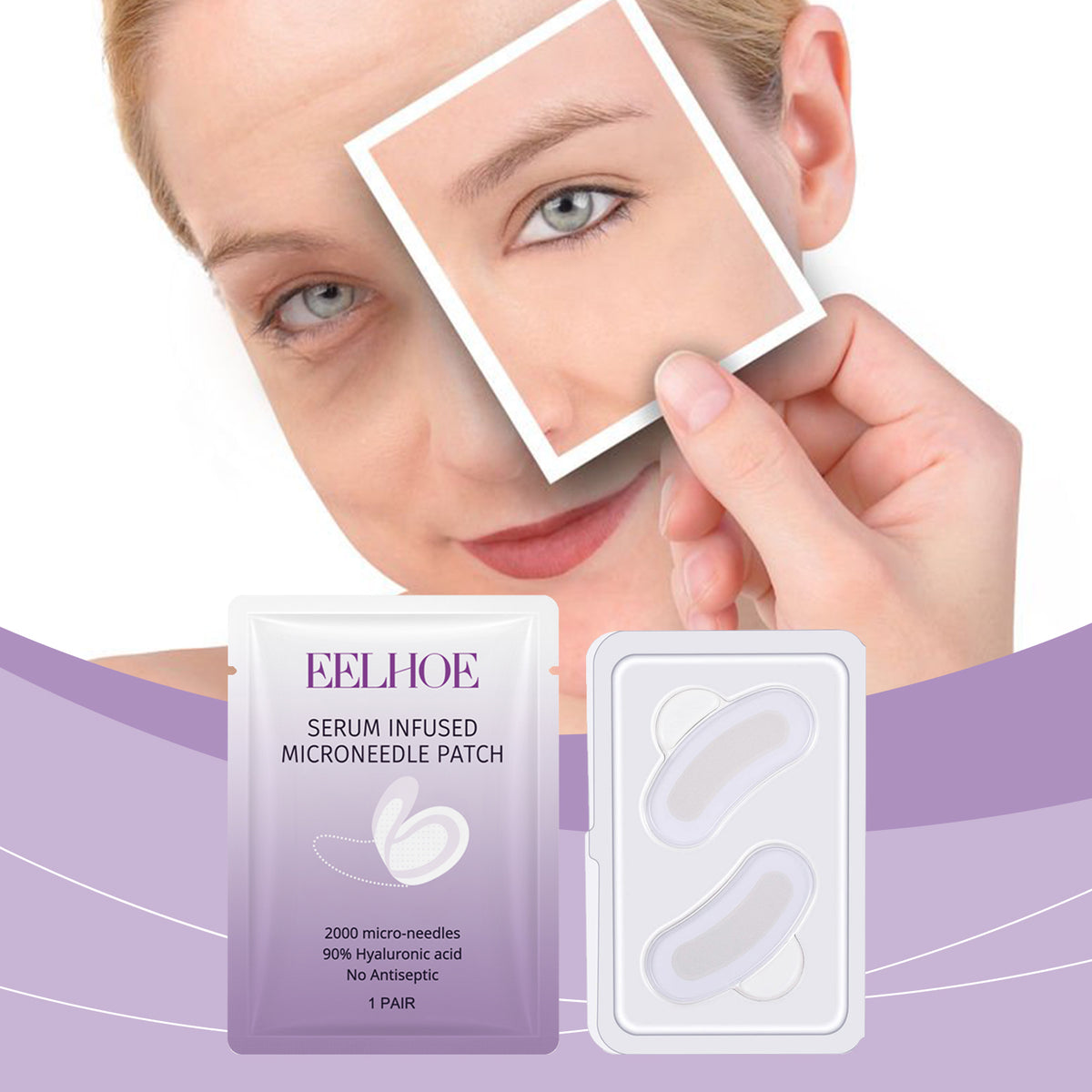 Microneedle Eye Mask Stickers for Skin Tightening & Fine Line Reduction - 1 Pair