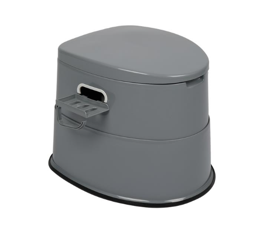 Portable Toilet with Non-Slip Pad for Camping & Outdoor Use - Gray