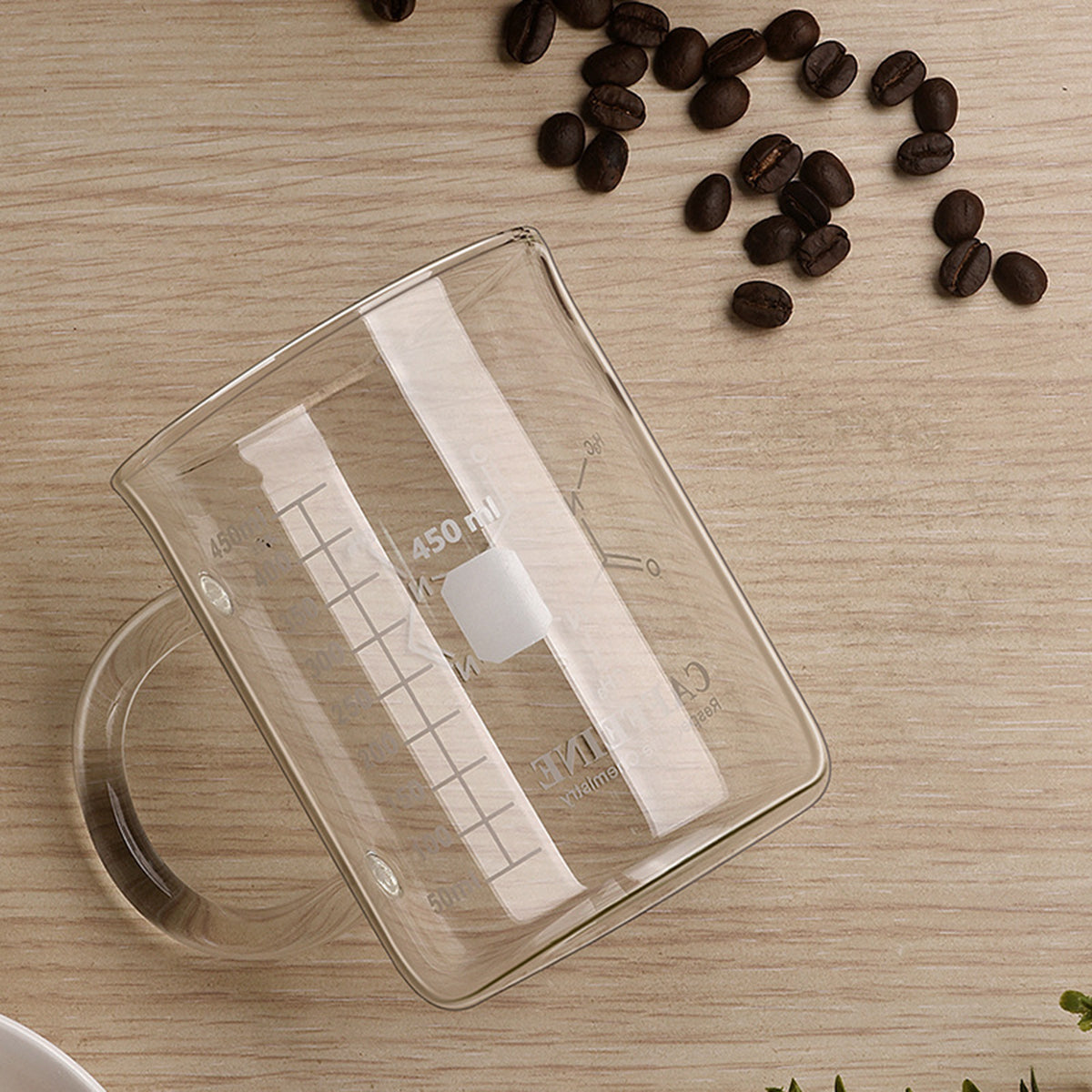 High Borosilicate Glass Coffee Cup with Scale - 1 PCS