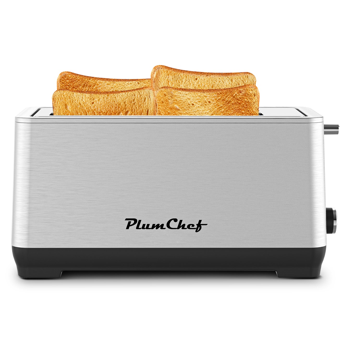 4-Slice Extra Wide Long Slot Toaster with 6 Settings - Silver