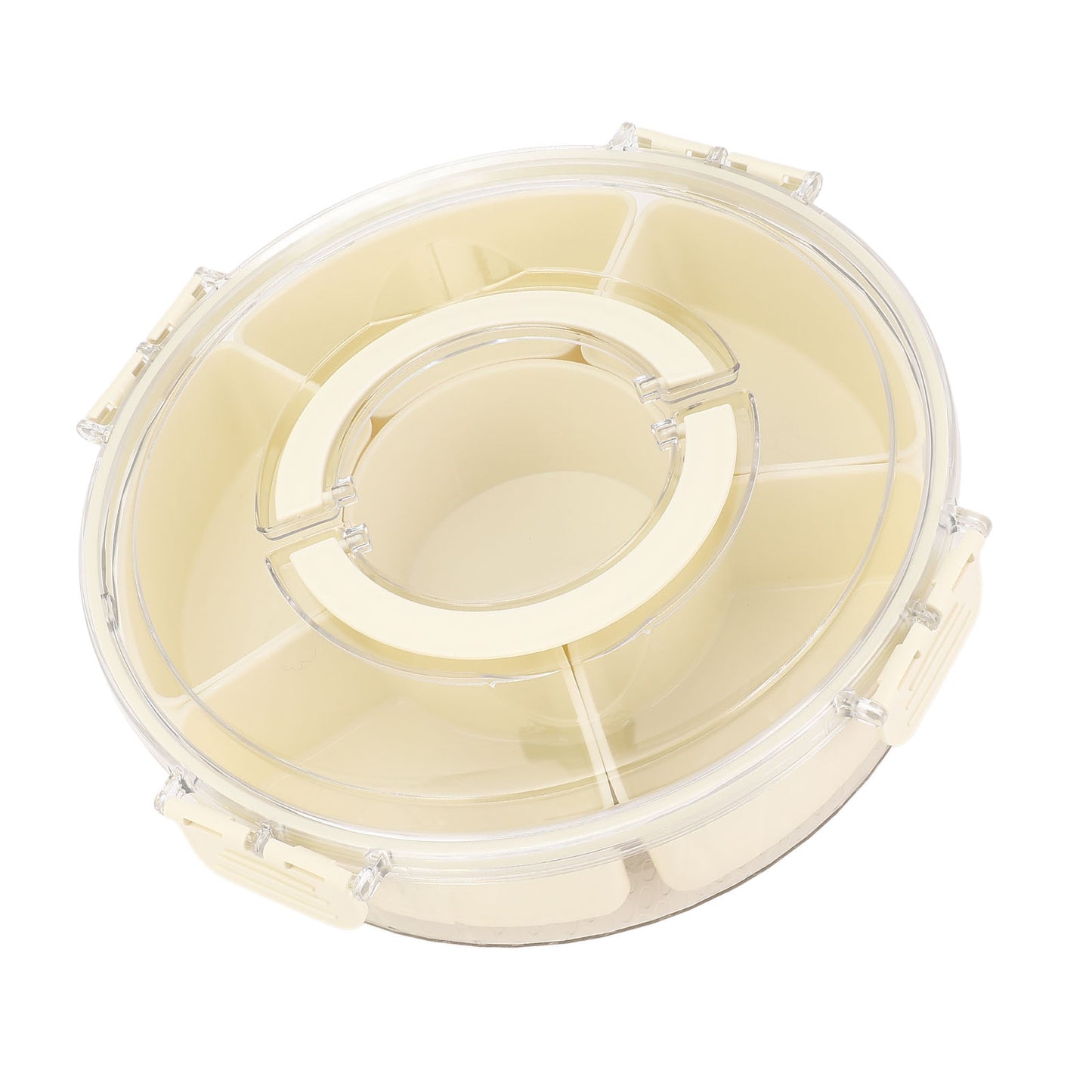 360° Rotating Snack Tray with 6 Compartments - Portable & Sealable