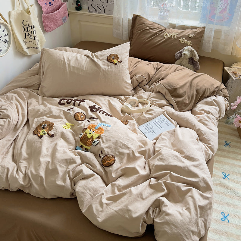 Skin-Friendly Cotton Quilt Bedding Set - 4 Pieces, Multiple Sizes & Patterns