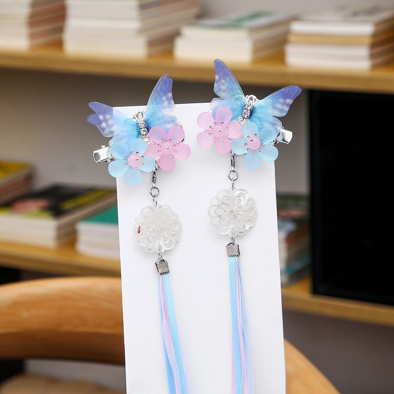 Vintage Flower Butterfly Hairpin for Girls - Antique Tassel Hair Accessories