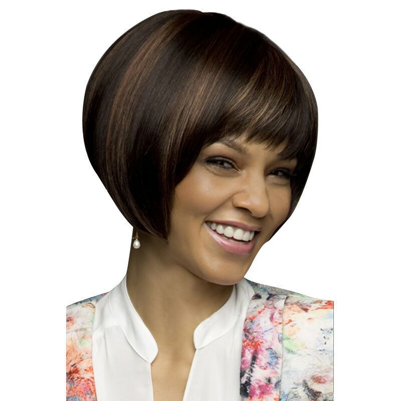 Women's Short Straight Synthetic Wig - Fashion Hairpiece with Headgear