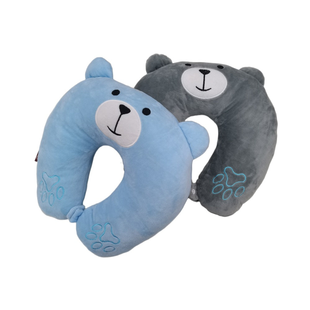 Cute Animal Travel Neck Pillow with Plush Support for Airplane Office