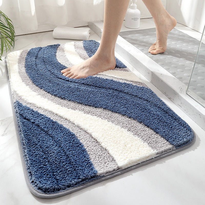 Non-slip Bathroom Entrance Mat Thickened Cushion Woven Rectangular Rug