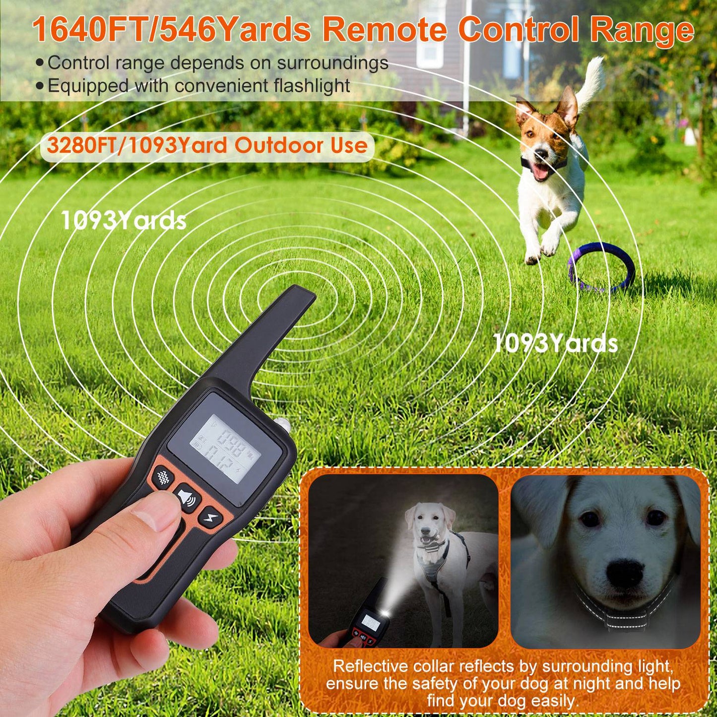 Waterproof Dog Training Collar with 3 Training Modes - 3280FT Range