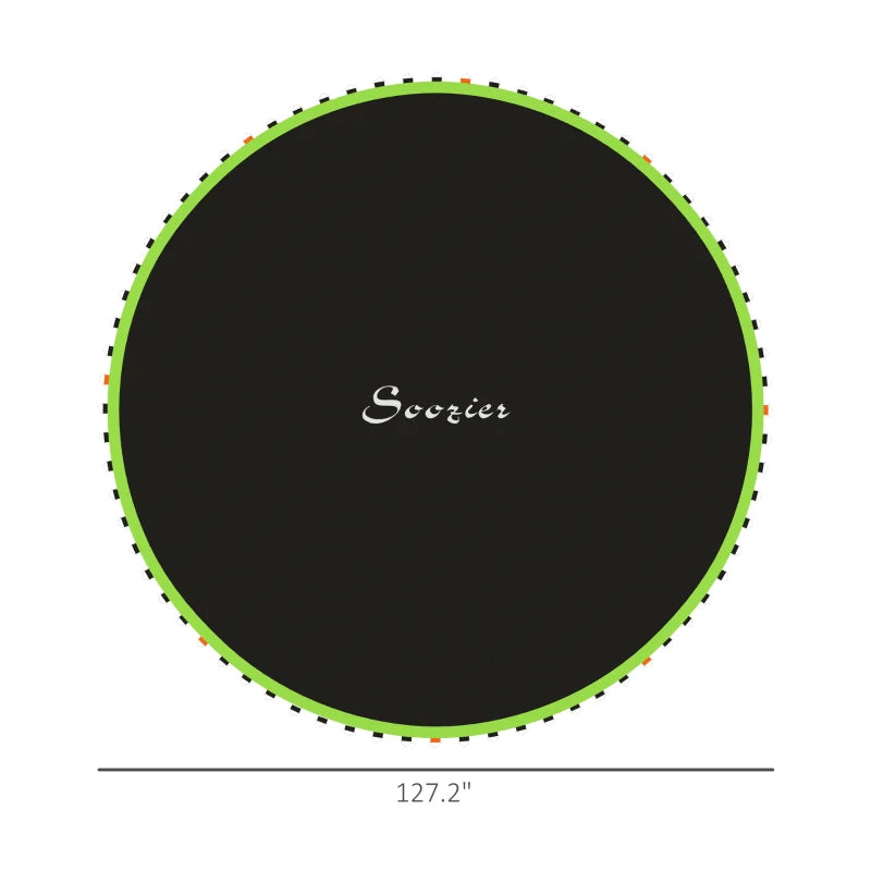Trampoline Replacement Mat - 12' Round with 72 V-Rings, Green