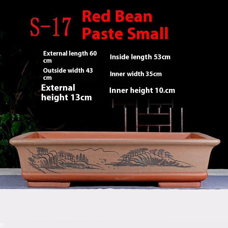 Rectangular Non-Porous Rockery for Bonsai Trees Garden Decor