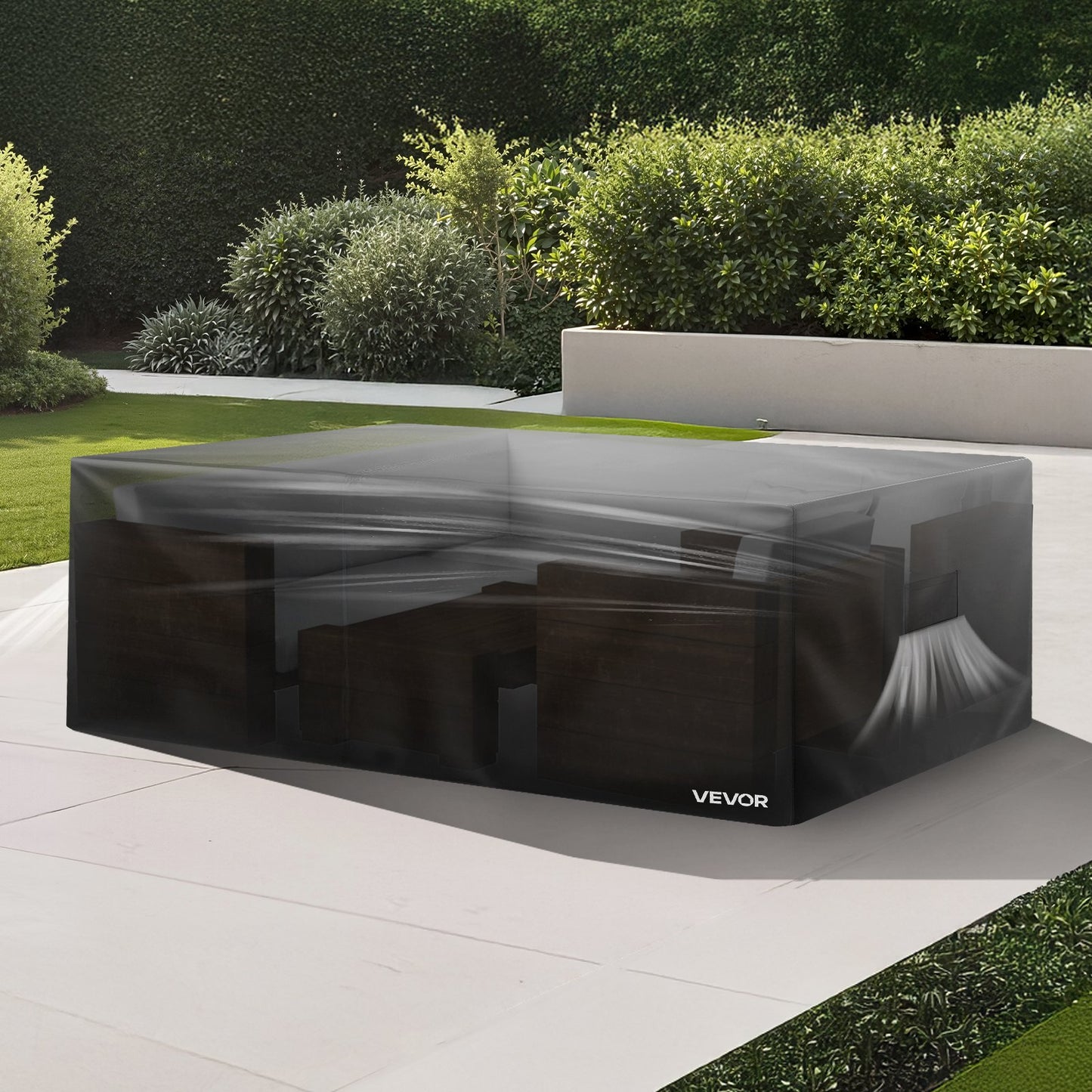 Waterproof Patio Furniture Cover 420D Oxford for Tables, Chairs, Sofas - Black 126x63 inches