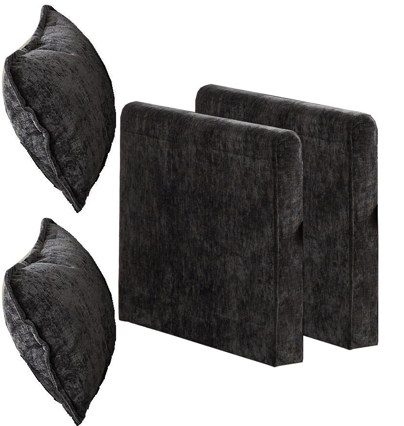 Cloud Sofa Armrests - Modern Chenille Couch Armrests in Black