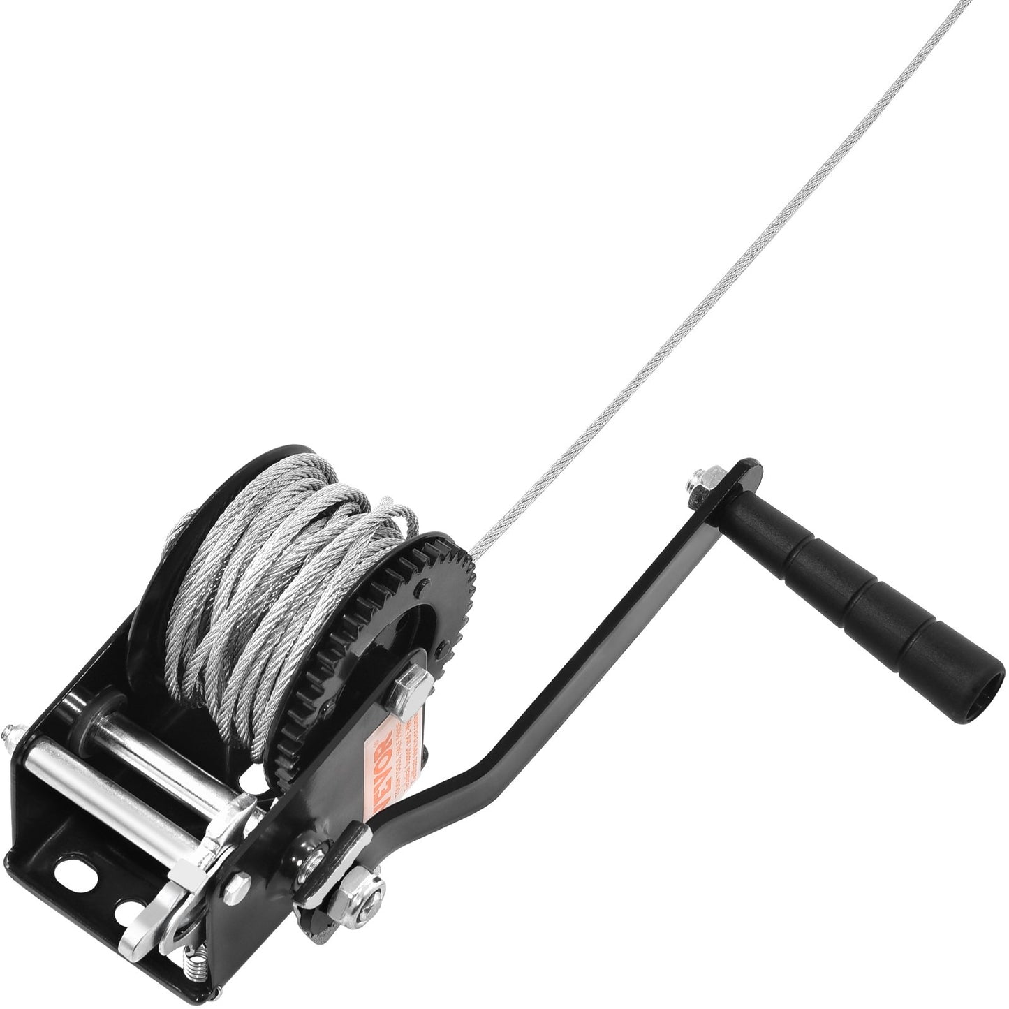 Heavy Duty Hand Winch 800 Lbs Pulling Capacity with 33 Ft Steel Cable for Trailers and Boats - Black