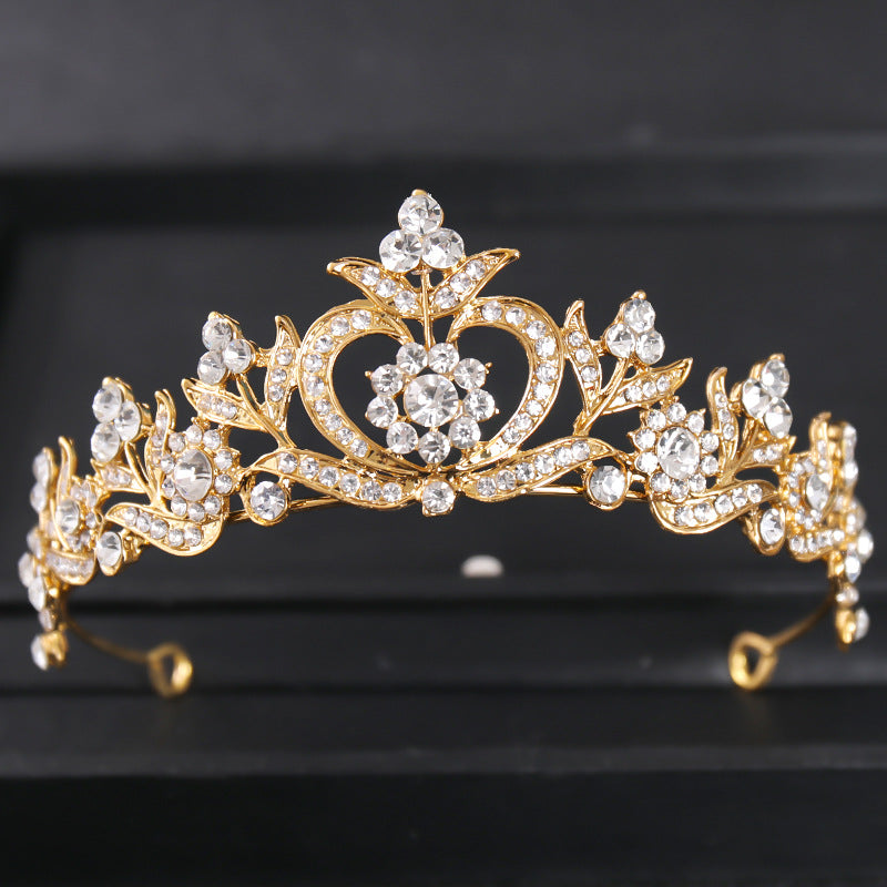 Baroque Pearl Rhinestone Crown Hair Accessory