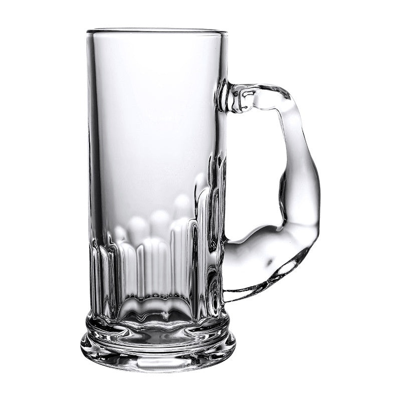 Modern Thick Water Glass with Handle - Capacity 401-500ml, Creative Drinkware