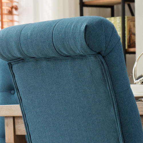 Tufted Solid Wood Dining Chair Set of 2 - Blue