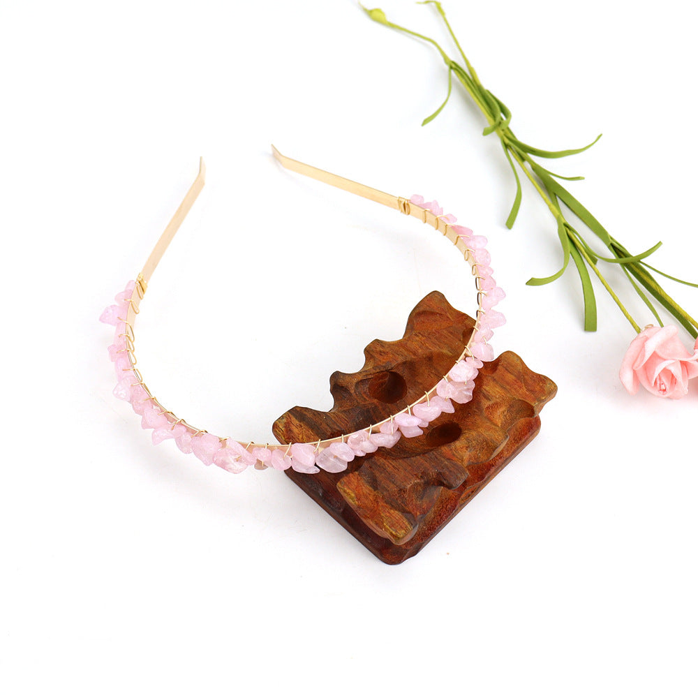 Crystal Natural Stone Headband - 6cm Wide