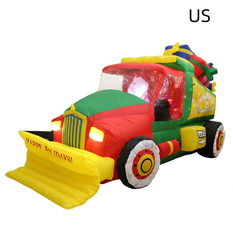 Inflatable Santa Snow Clearer Light Christmas Decoration Prop