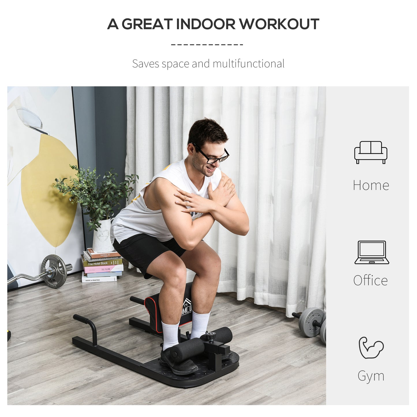 3-in-1 Padded Push Up Sit Up Squat Machine - Home Gym Fitness Equipment