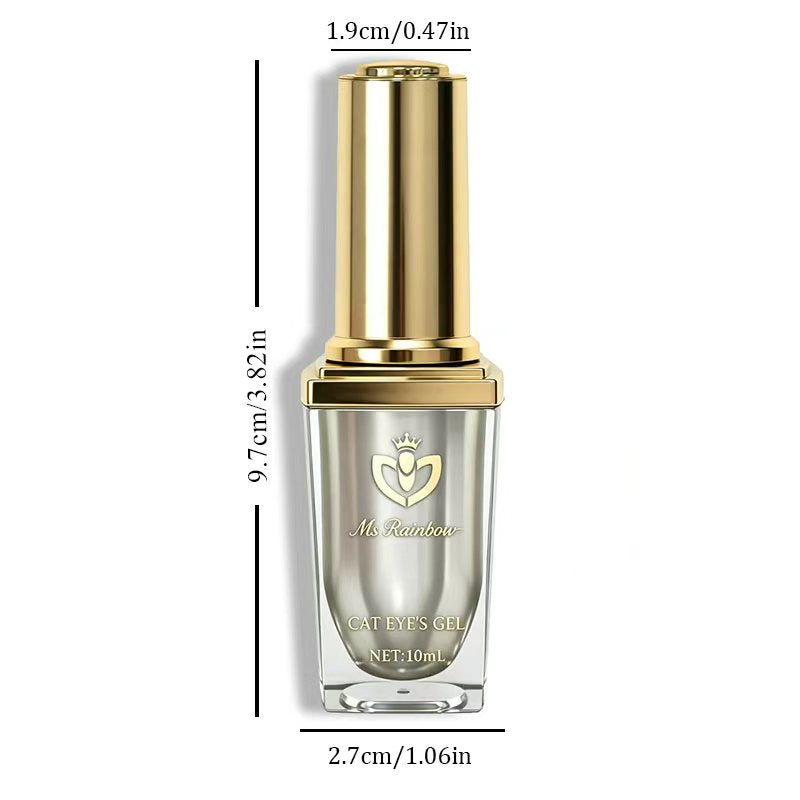 Starry Cat Eye Nail Gel Polish - Silvery Gray Magnetic Shimmer 10ml