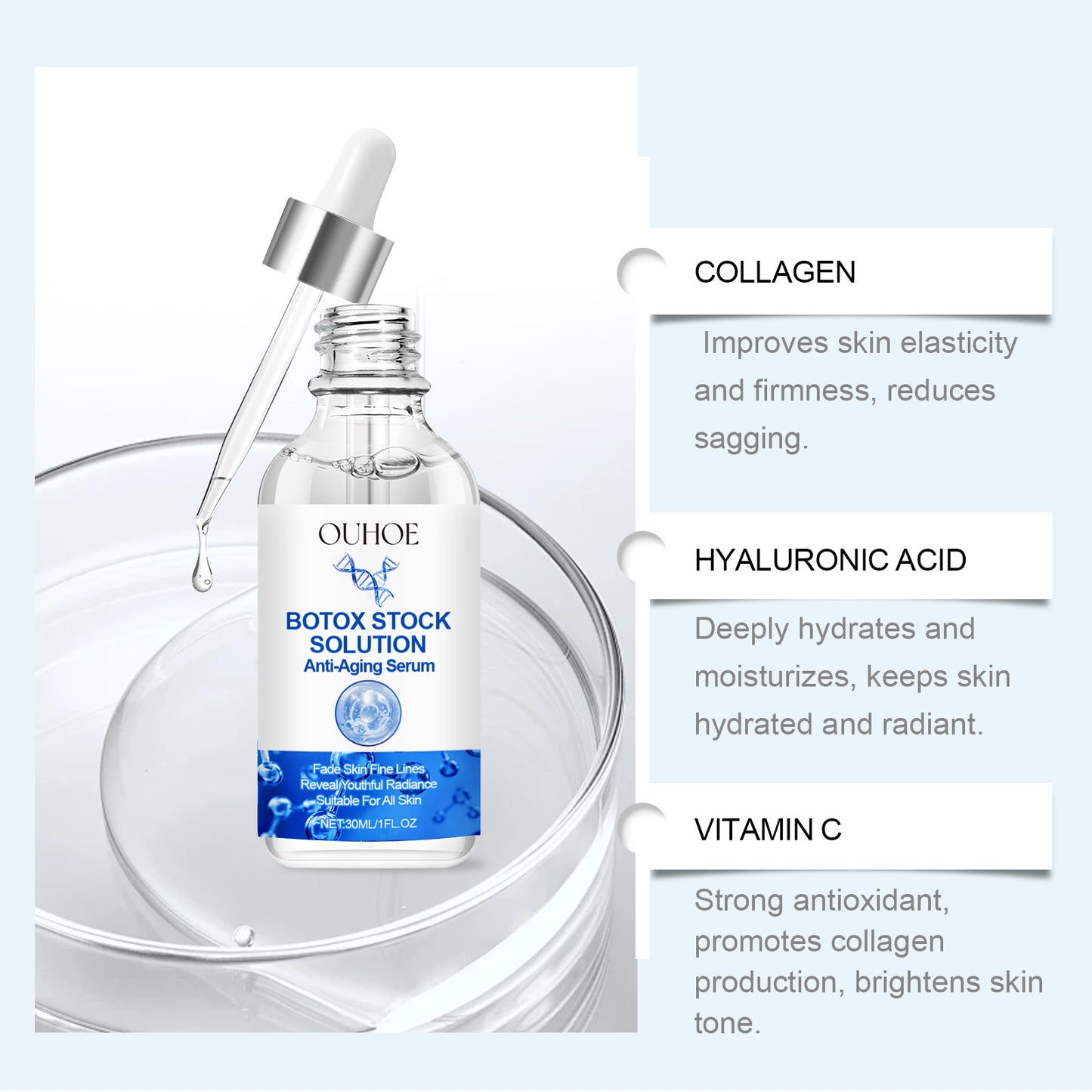 Hydrating Facial Serum with Vitamin C and Nicotinamide for Glow