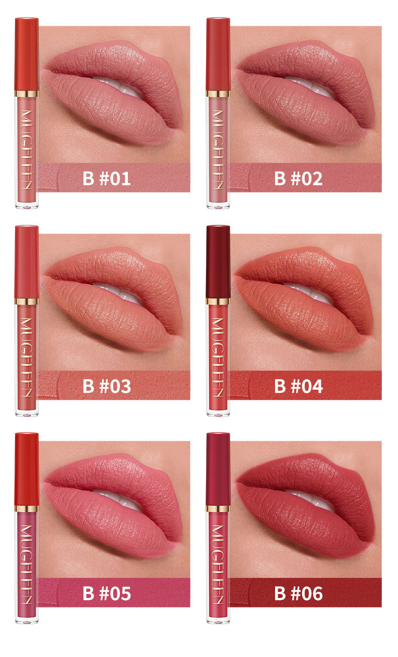 6-Piece Velvet Matte Liquid Lipstick Set - Long-Lasting Waterproof Lip Color