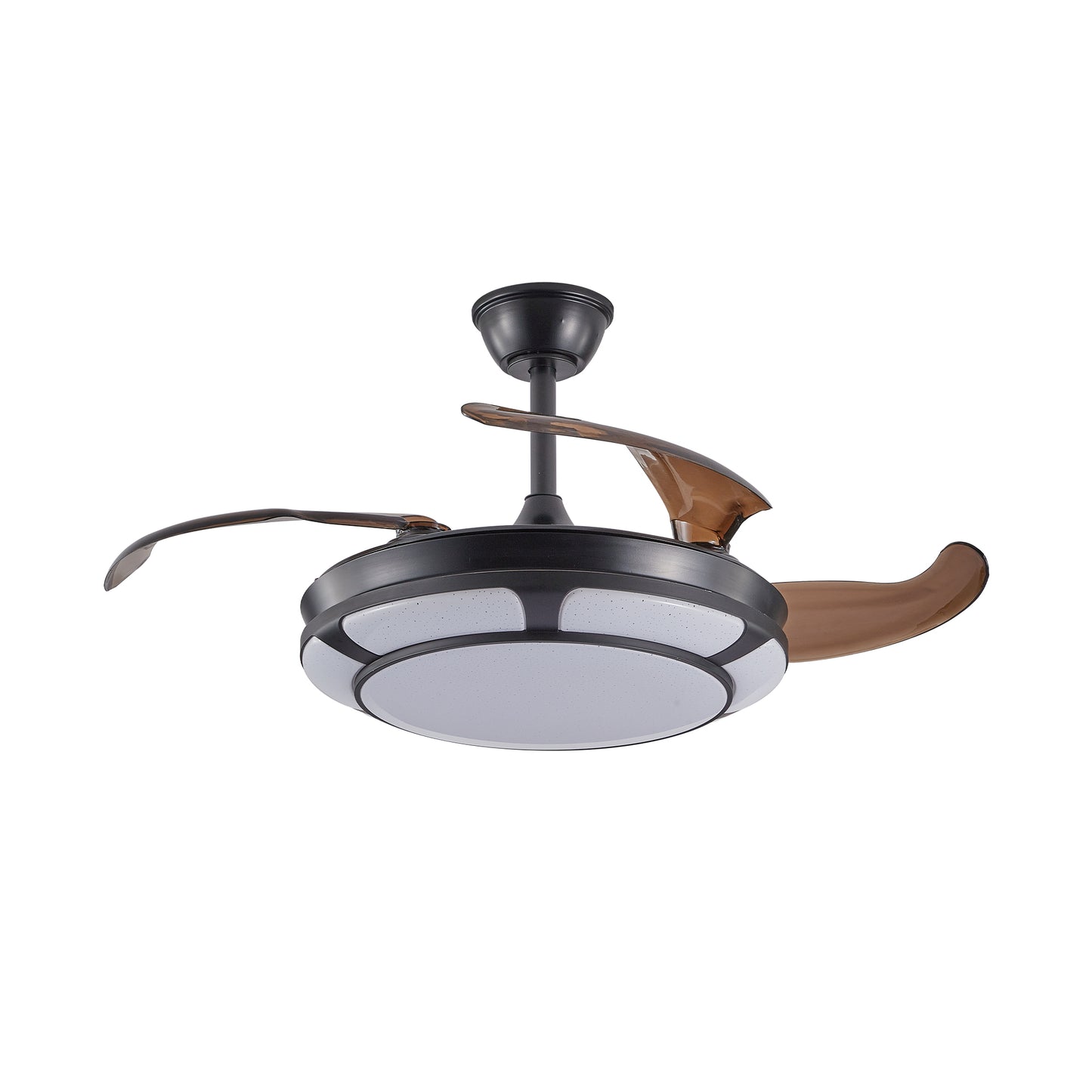 Retractable Ceiling Fan with Light - Modern LED Chandelier Fan